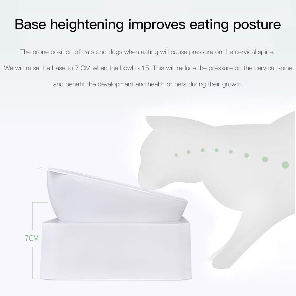Marchul Cuenco para Gatos, Cuenco para Gatos con inclinación de 15 °, Cuencos antivómitos, Cuencos para Mascotas con Almacenamiento automático de Agua 2 en 1, Disponibles para Gatos y Cachorros