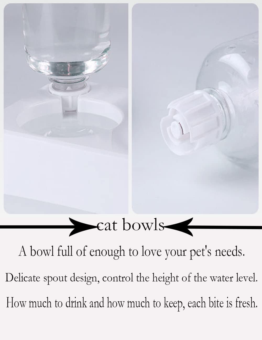 Marchul Cuenco para Gatos, Cuenco para Gatos con inclinación de 15 °, Cuencos antivómitos, Cuencos para Mascotas con Almacenamiento automático de Agua 2 en 1, Disponibles para Gatos y Cachorros