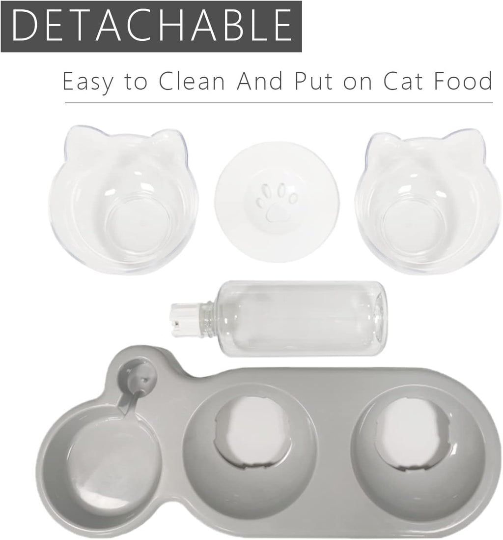 Cuenco para Gatos, reclinable a 15° de Agua para Gatos, Cuenco de Gato automático, comederos y bebederos para Gatos, Cuenco de Gato Antideslizante, Cuenco para Gatos