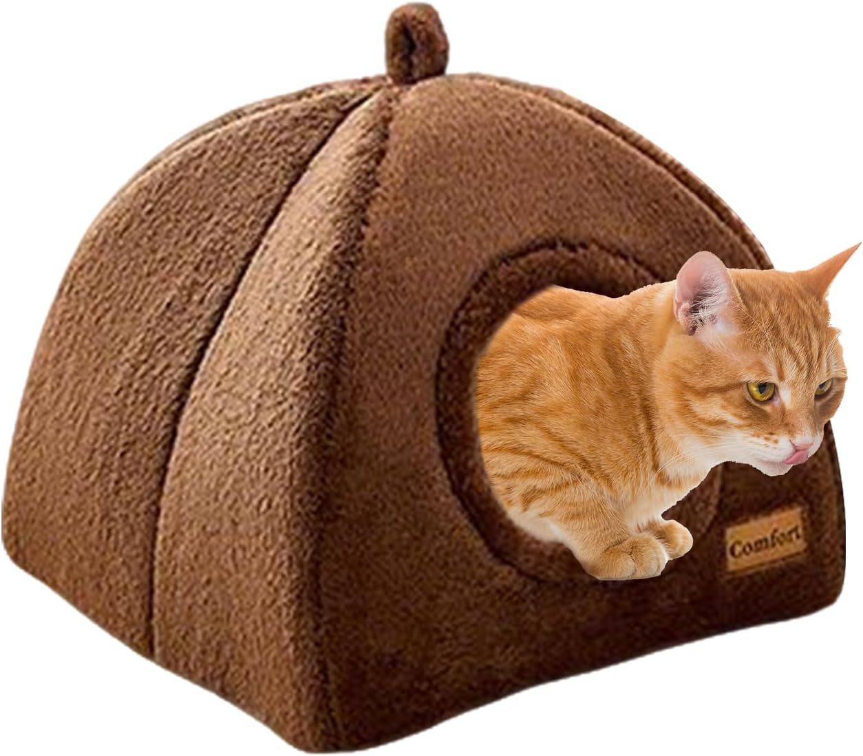Cama Cueva para Gatitos - Refugio Cálido de Felpa para Gatos de Interior,Accesorio Mascotas, Térmico Invernal Descanso para Gatos