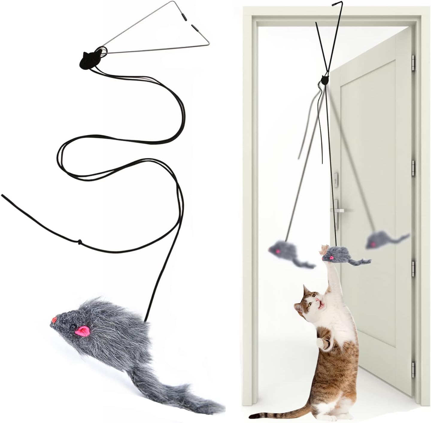 Kalimdor Juguetes interactivos de plumas de gato, juguete retráctil para gatos, diversión para gatitos, ejercicio físico mental mental rompecabezas juguetes para gatitos