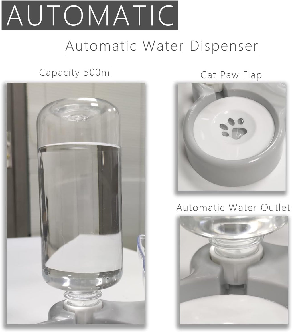 Cuenco para Gatos, reclinable a 15° de Agua para Gatos, Cuenco de Gato automático, comederos y bebederos para Gatos, Cuenco de Gato Antideslizante, Cuenco para Gatos