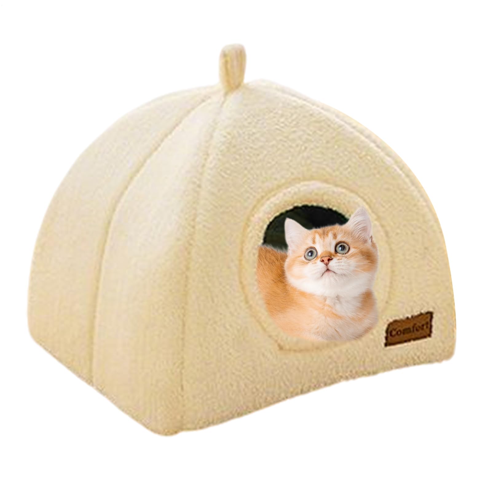 Cama Cueva para Gatitos - Refugio Cálido de Felpa para Gatos de Interior,Accesorio Mascotas, Térmico Invernal Descanso para Gatos