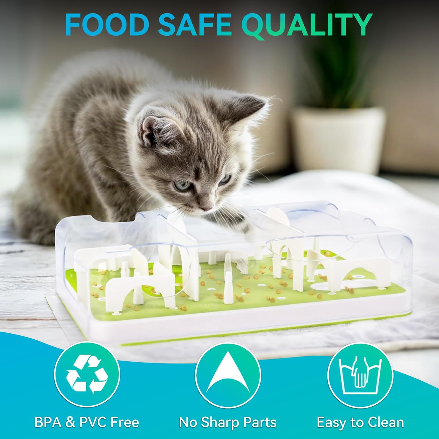 All FOR Paws Interactives Puzzle estación de alimentación para Gatos, Juguete Interactivo Inteligente para Gatos, Juguete Interactivo para Gatos, comedero Puzzle para Gatos
