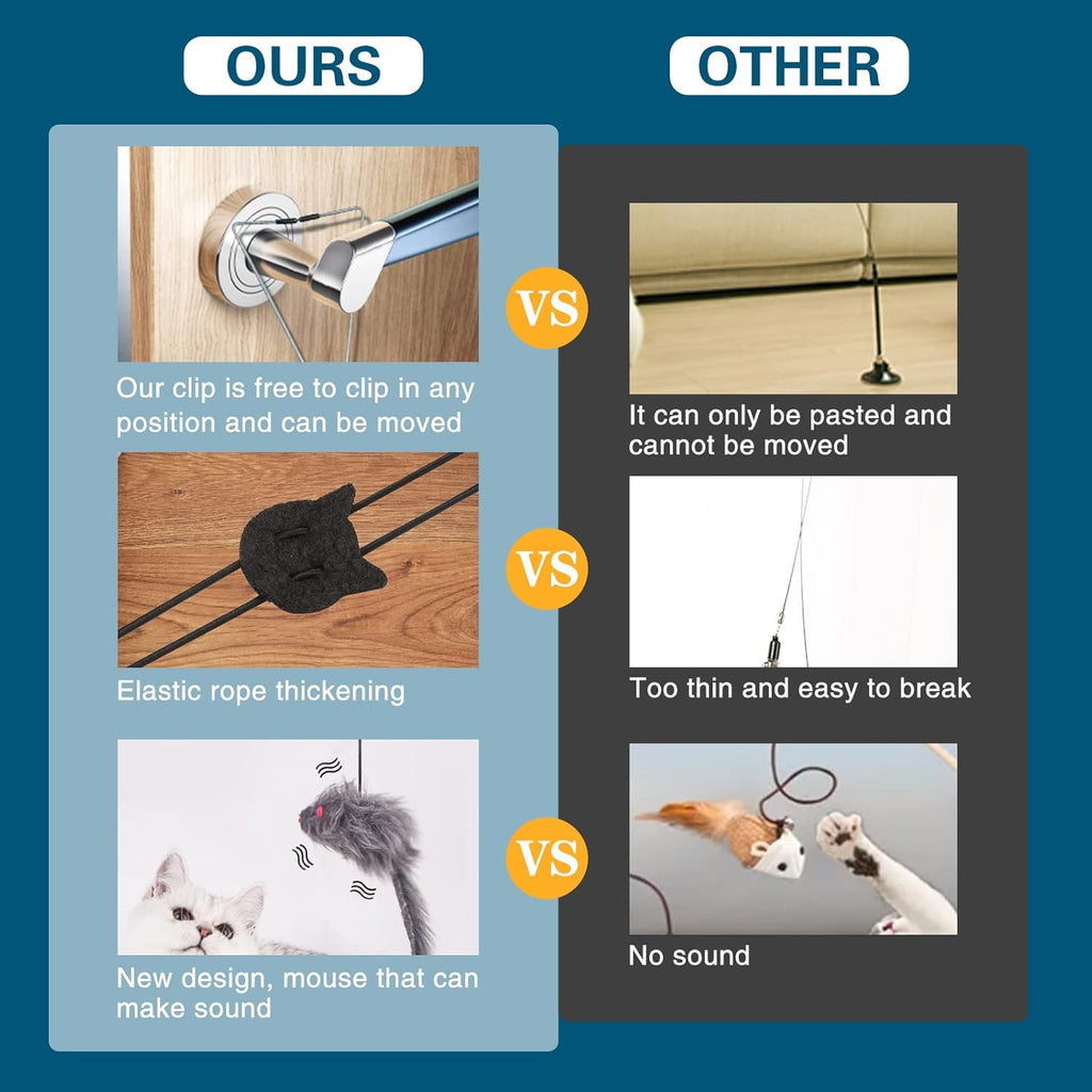Kalimdor Juguetes interactivos de plumas de gato, juguete retráctil para gatos, diversión para gatitos, ejercicio físico mental mental rompecabezas juguetes para gatitos