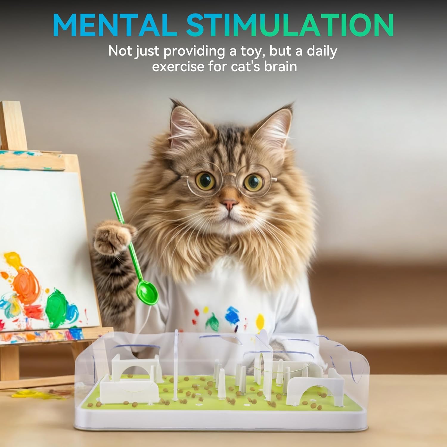 All FOR Paws Interactives Puzzle estación de alimentación para Gatos, Juguete Interactivo Inteligente para Gatos, Juguete Interactivo para Gatos, comedero Puzzle para Gatos