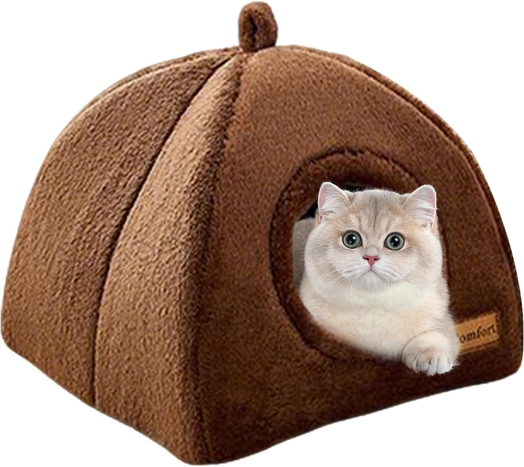 Cama Cueva para Gatitos - Refugio Cálido de Felpa para Gatos de Interior,Accesorio Mascotas, Térmico Invernal Descanso para Gatos