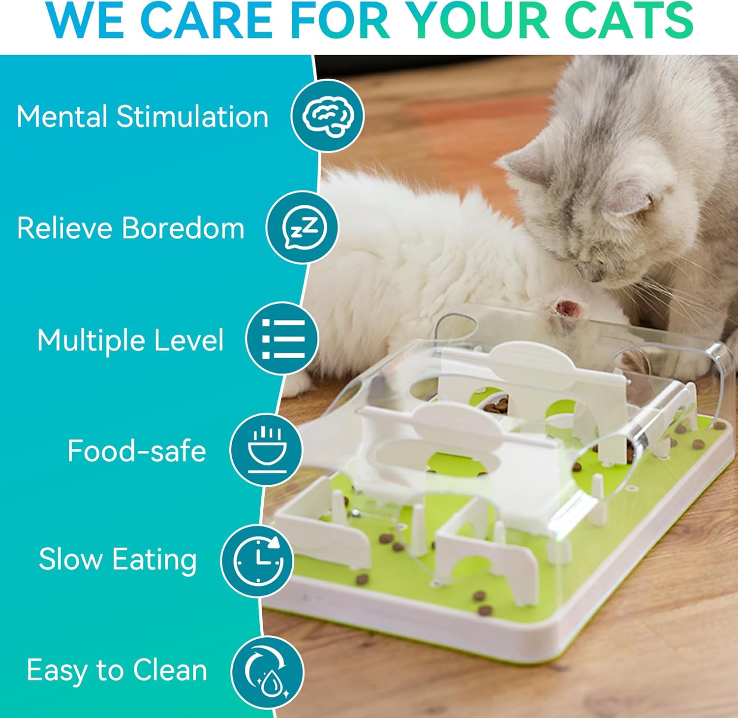 All FOR Paws Interactives Puzzle estación de alimentación para Gatos, Juguete Interactivo Inteligente para Gatos, Juguete Interactivo para Gatos, comedero Puzzle para Gatos