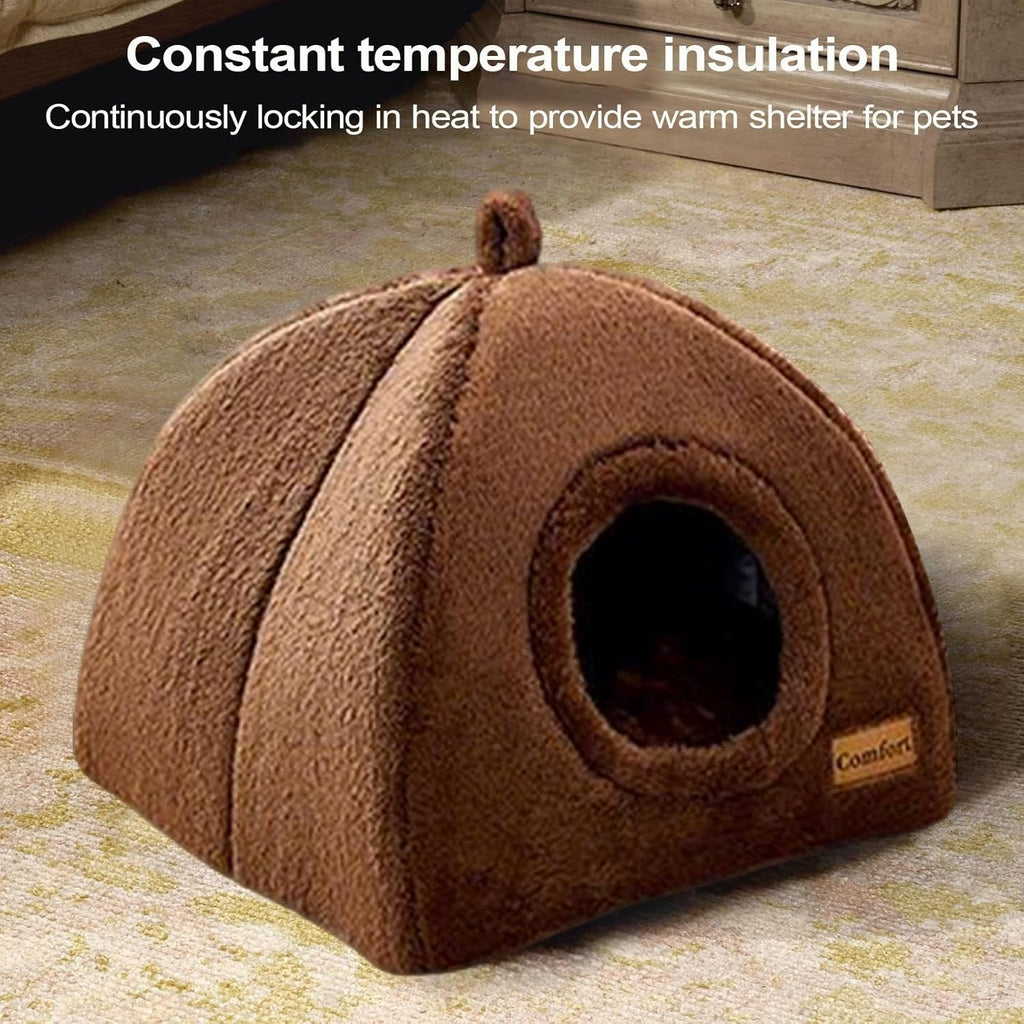 Cama Cueva para Gatitos - Refugio Cálido de Felpa para Gatos de Interior,Accesorio Mascotas, Térmico Invernal Descanso para Gatos